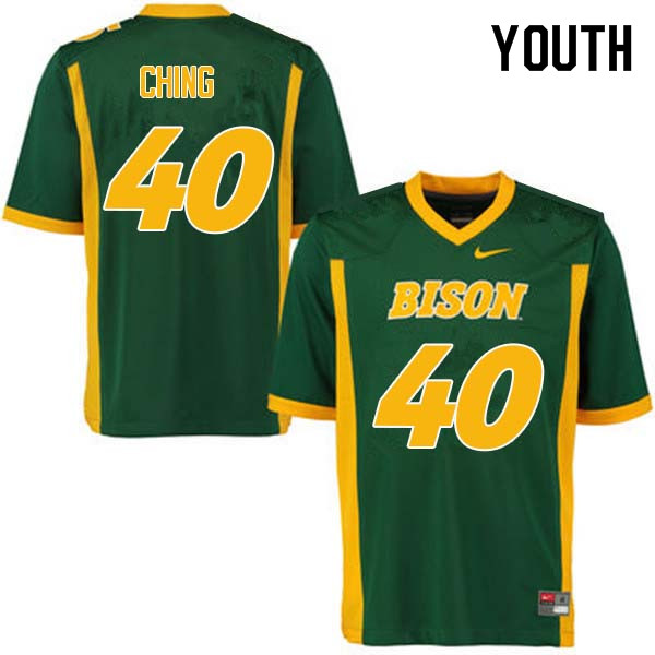 Youth #40 Costner Ching North Dakota State Bison College Football Jerseys Sale-Green - Click Image to Close